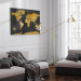 Canvas Art Print Yellow Continents (1-part) - Colorful Black-Gold World Map 95921 additionalThumb 4