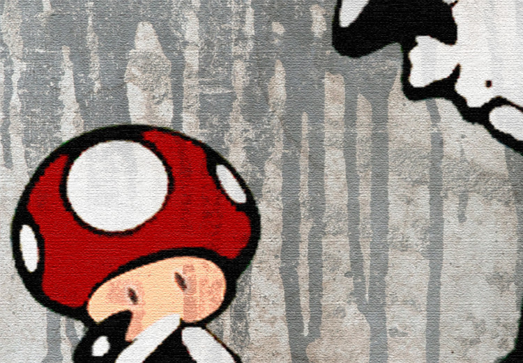 Canvas Print Mario Bros on Concrete (5-piece) - Urban Graffiti in Banksy Style 106531 additionalImage 4
