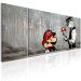 Canvas Print Mario Bros on Concrete (5-piece) - Urban Graffiti in Banksy Style 106531 additionalThumb 2