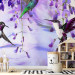 Photo Wallpaper Flying hummingbirds - flying birds motif among flowers in purple 108031 additionalThumb 6