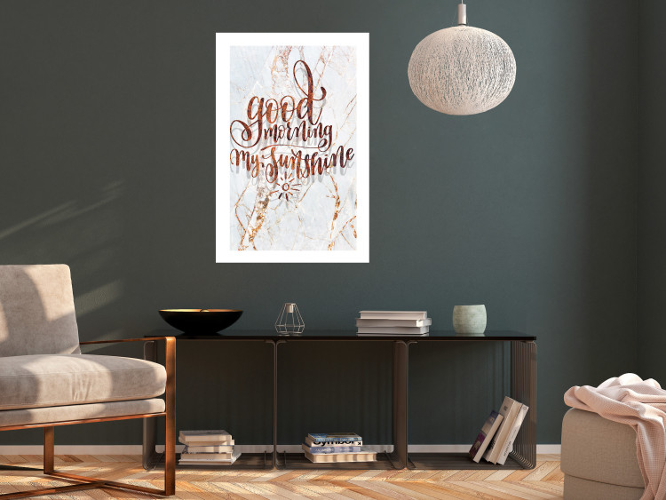 Poster Good morning my sunshine - rusty English text on a marble background 114331 additionalImage 6