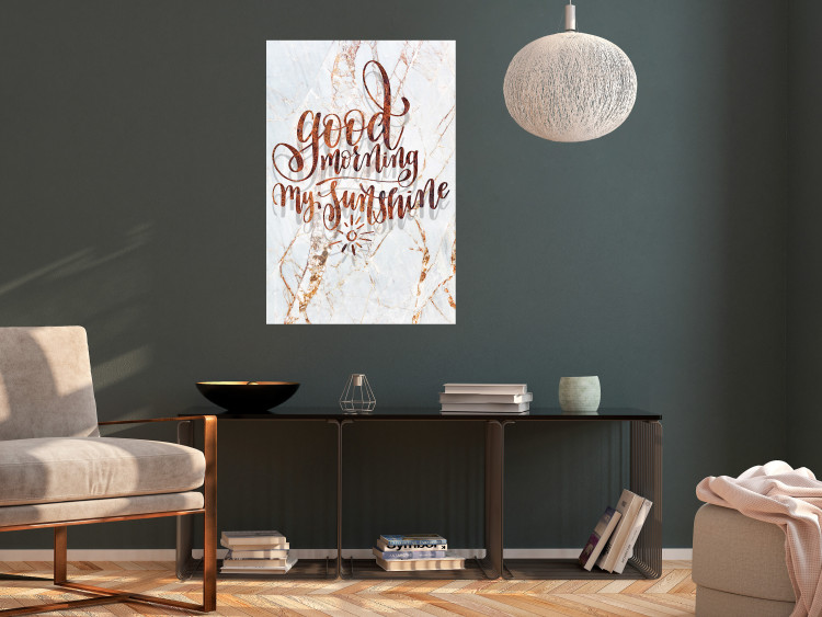 Poster Good morning my sunshine - rusty English text on a marble background 114331 additionalImage 23