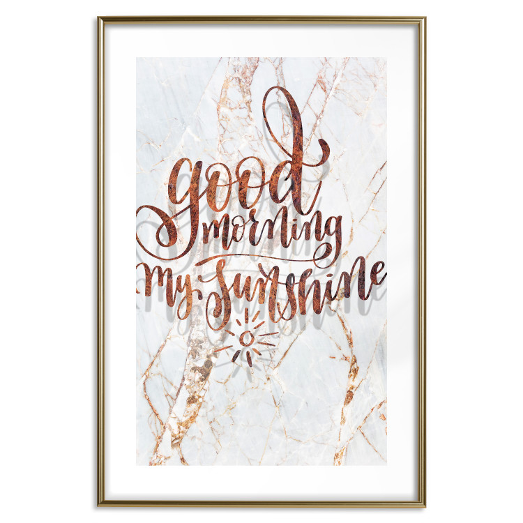 Poster Good morning my sunshine - rusty English text on a marble background 114331 additionalImage 14