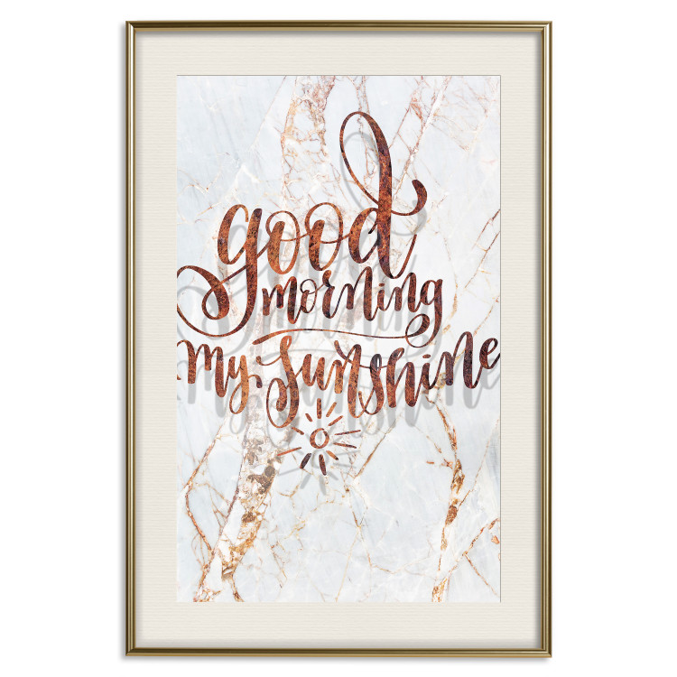 Poster Good morning my sunshine - rusty English text on a marble background 114331 additionalImage 19