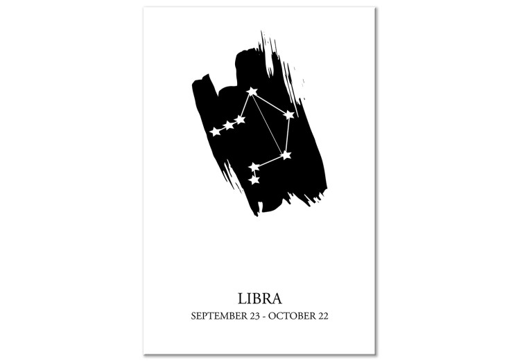 Canvas Print Libra - black and white graphic depicting the sign of the zodiac 114831