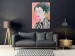 Poster Asian Style - abstraction with a woman's portrait on a salmon background 116931 additionalThumb 5