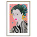 Poster Asian Style - abstraction with a woman's portrait on a salmon background 116931 additionalThumb 14