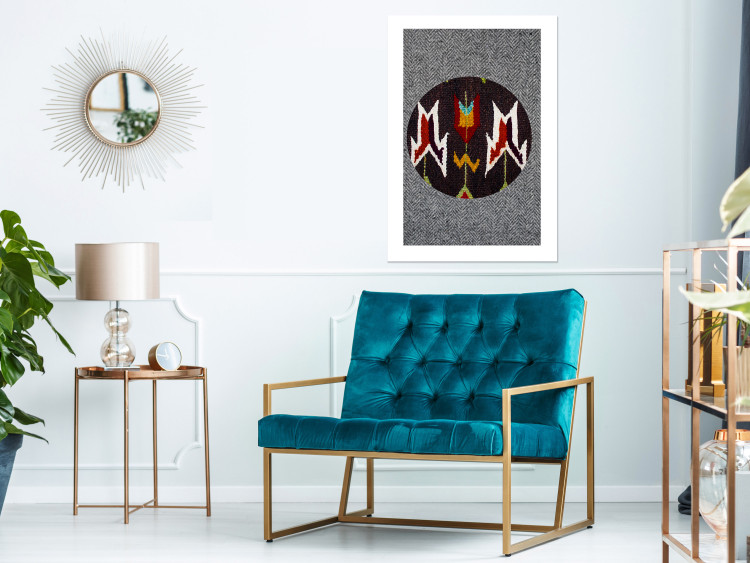Wall Poster Textiles - colorful geometric composition with fabric texture 117331 additionalImage 2