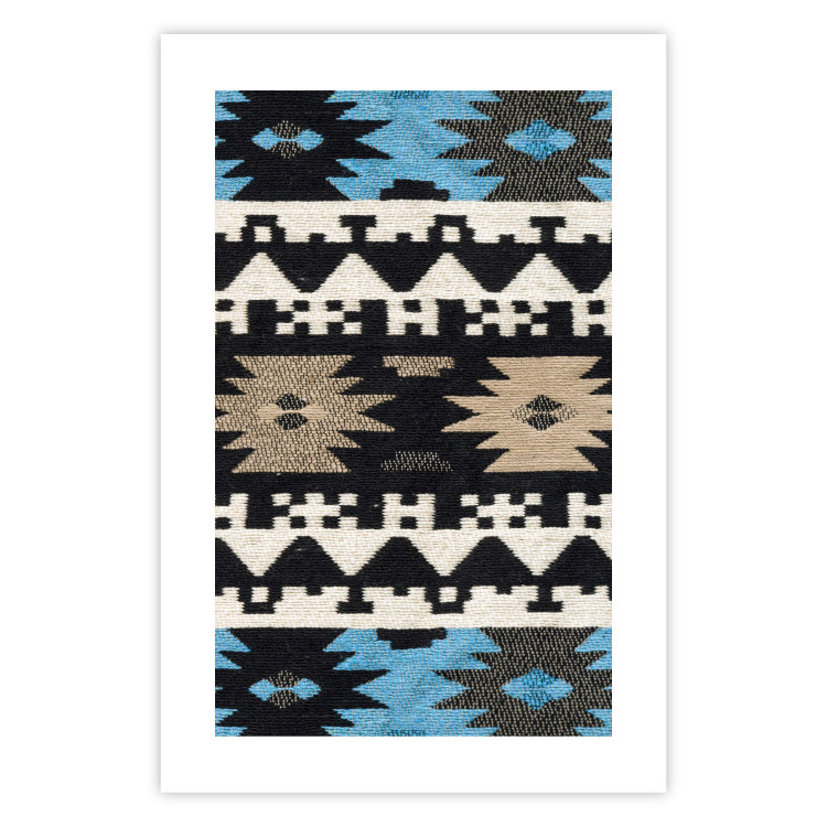 Wall Poster Fabric - composition in abstract winter shapes on a fabric background 117431 additionalImage 19