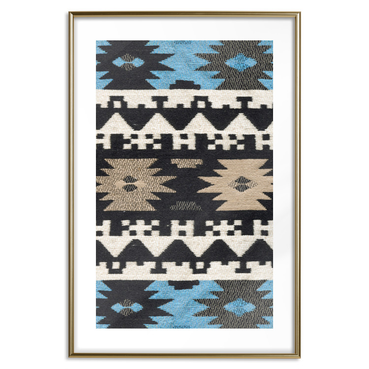Wall Poster Fabric - composition in abstract winter shapes on a fabric background 117431 additionalImage 14