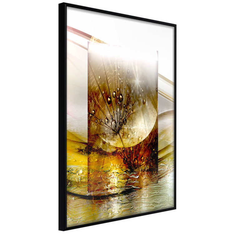 Poster Thought - geometric abstraction with dandelions in golden shades 118331 additionalImage 11
