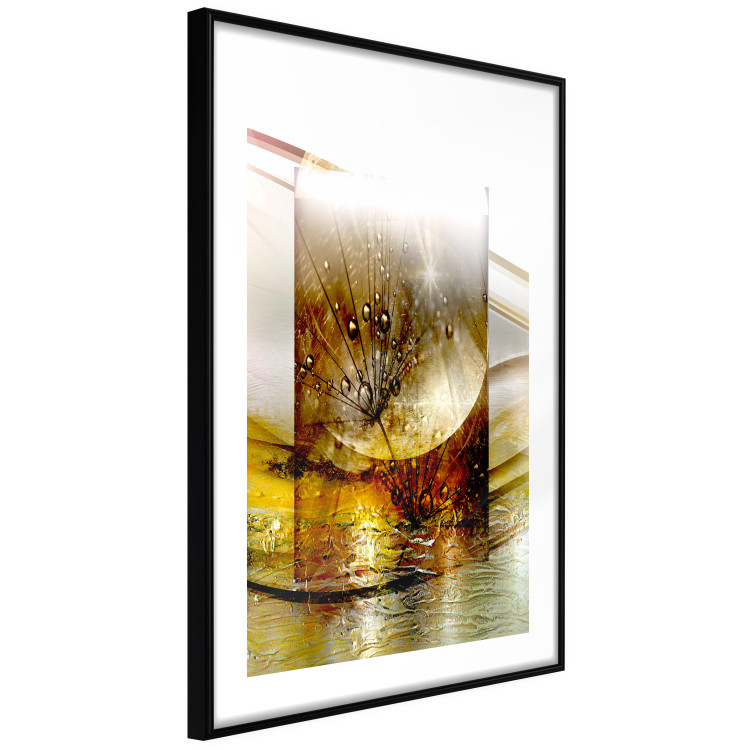 Poster Thought - geometric abstraction with dandelions in golden shades 118331 additionalImage 3