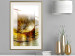 Poster Thought - geometric abstraction with dandelions in golden shades 118331 additionalThumb 21