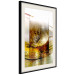Poster Thought - geometric abstraction with dandelions in golden shades 118331 additionalThumb 2