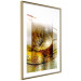 Poster Thought - geometric abstraction with dandelions in golden shades 118331 additionalThumb 6