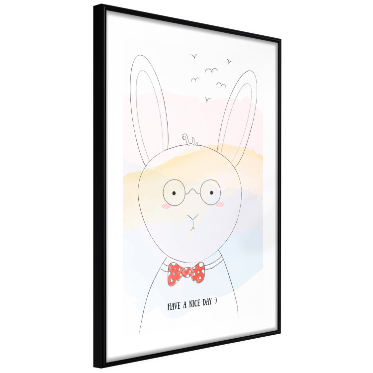 Poster Greetings from Rabbit - animal with glasses and English texts 122931 additionalImage 11