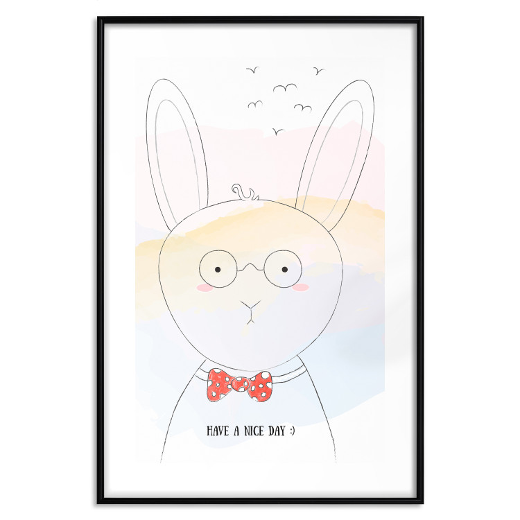Poster Greetings from Rabbit - animal with glasses and English texts 122931 additionalImage 15