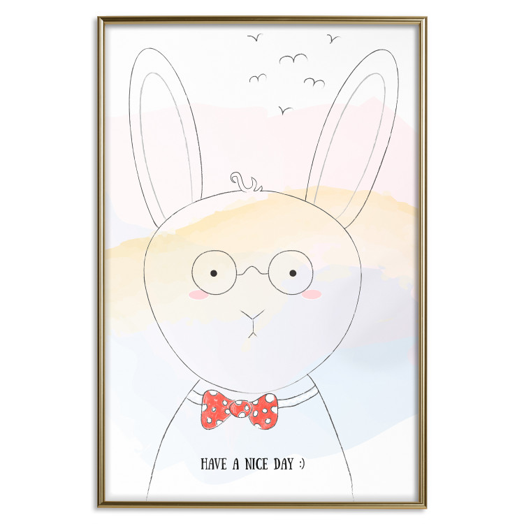 Poster Greetings from Rabbit - animal with glasses and English texts 122931 additionalImage 16