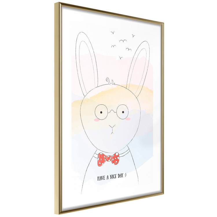 Poster Greetings from Rabbit - animal with glasses and English texts 122931 additionalImage 6