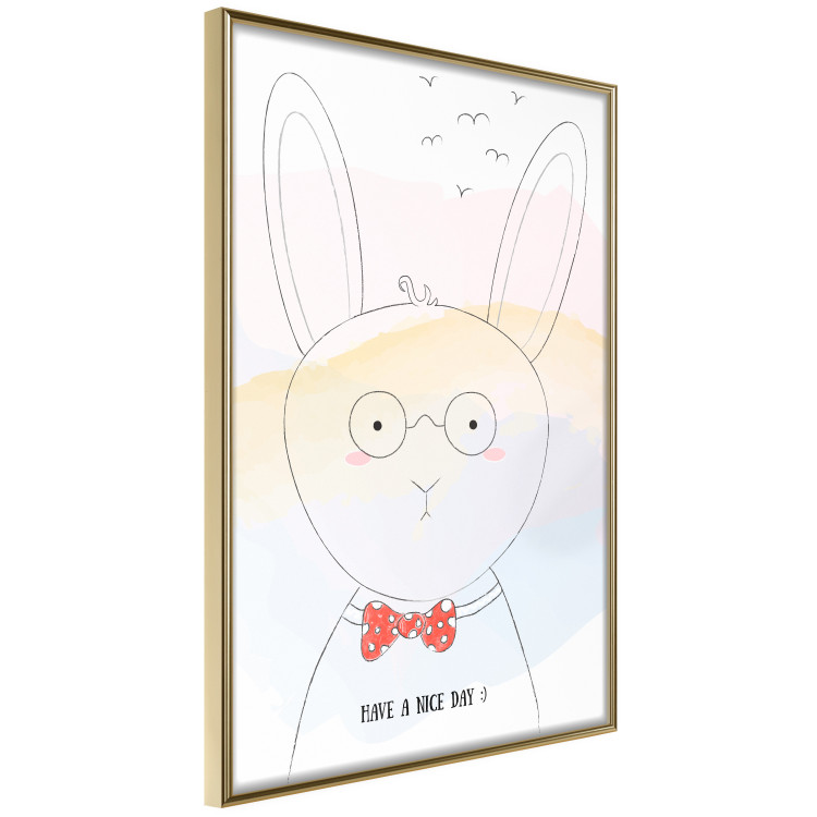 Poster Greetings from Rabbit - animal with glasses and English texts 122931 additionalImage 12