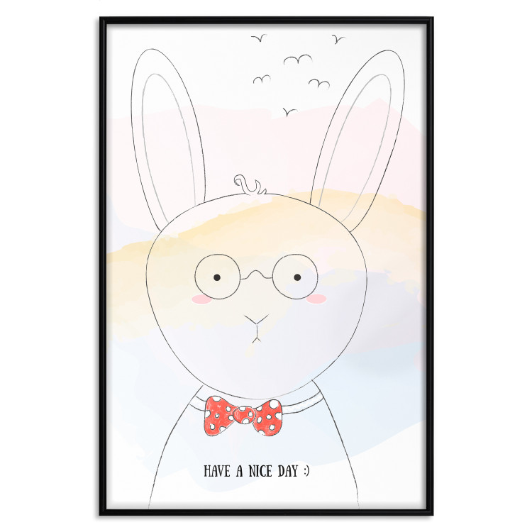 Poster Greetings from Rabbit - animal with glasses and English texts 122931 additionalImage 18