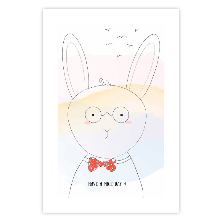Poster Greetings from Rabbit - animal with glasses and English texts 122931 additionalImage 19