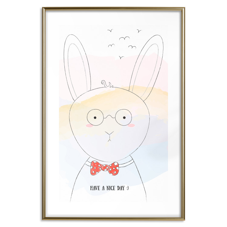 Poster Greetings from Rabbit - animal with glasses and English texts 122931 additionalImage 14