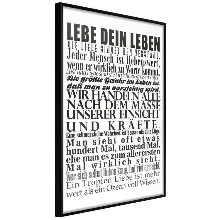 Poster Lebe dein Leben - black German text in the form of a quote 123131 additionalImage 8