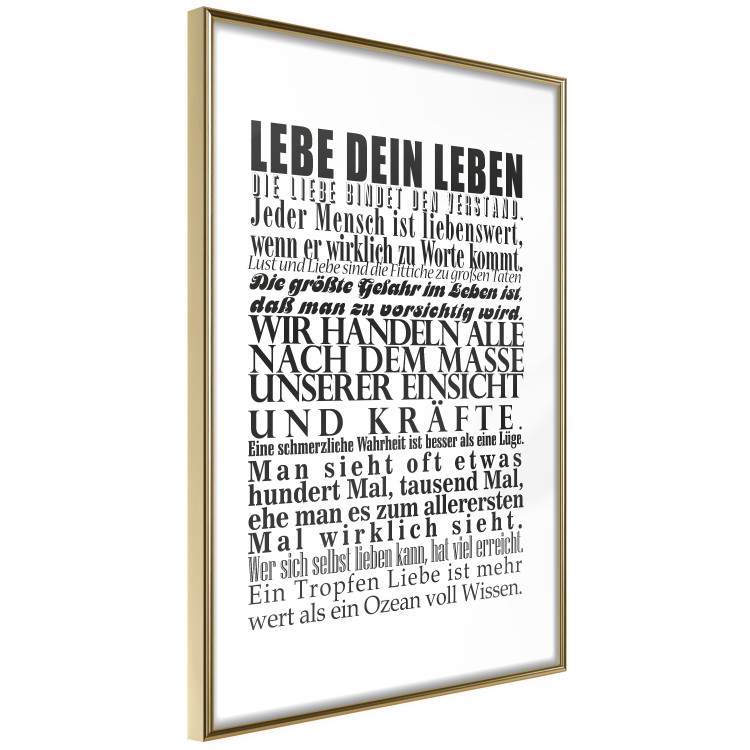 Poster Lebe dein Leben - black German text in the form of a quote 123131 additionalImage 13