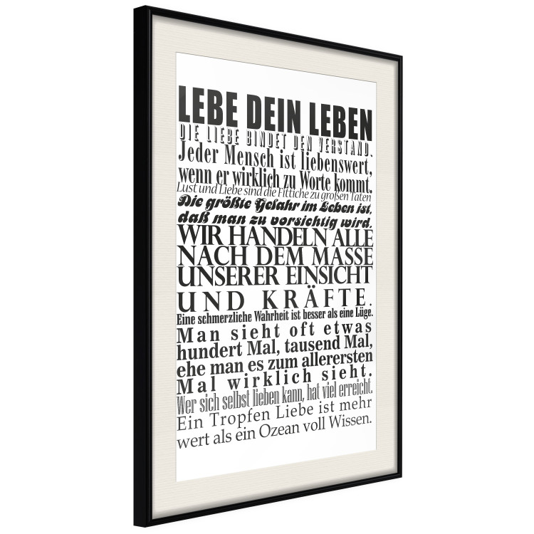 Poster Lebe dein Leben - black German text in the form of a quote 123131 additionalImage 7