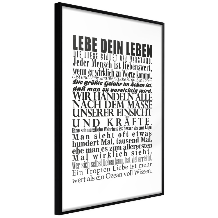 Poster Lebe dein Leben - black German text in the form of a quote 123131 additionalImage 14