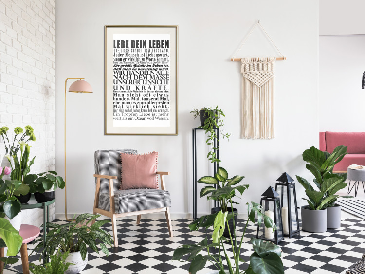 Poster Lebe dein Leben - black German text in the form of a quote 123131 additionalImage 21