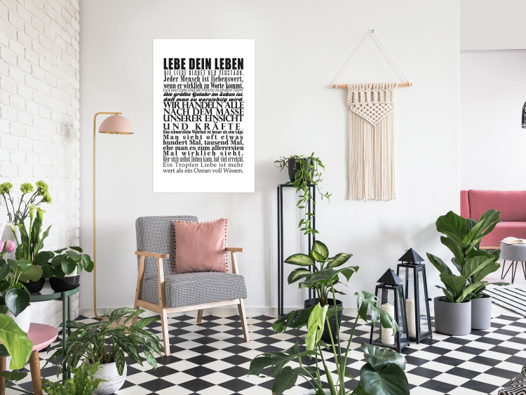 Poster Lebe dein Leben - black German text in the form of a quote 123131 additionalImage 2