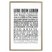 Poster Lebe dein Leben - black German text in the form of a quote 123131 additionalThumb 17