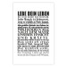 Poster Lebe dein Leben - black German text in the form of a quote 123131 additionalThumb 26