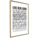 Poster Lebe dein Leben - black German text in the form of a quote 123131 additionalThumb 13