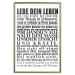 Poster Lebe dein Leben - black German text in the form of a quote 123131 additionalThumb 20