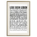 Poster Lebe dein Leben - black German text in the form of a quote 123131 additionalThumb 19