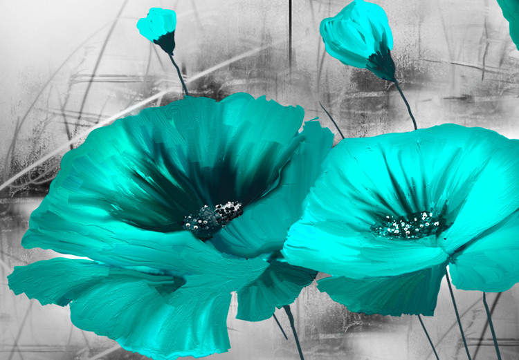 Canvas Art Print Emerald Poppies (1 Part) Narrow 123431 additionalImage 5