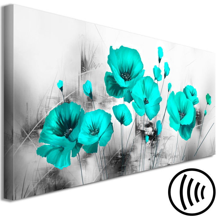 Canvas Art Print Emerald Poppies (1 Part) Narrow 123431 additionalImage 6