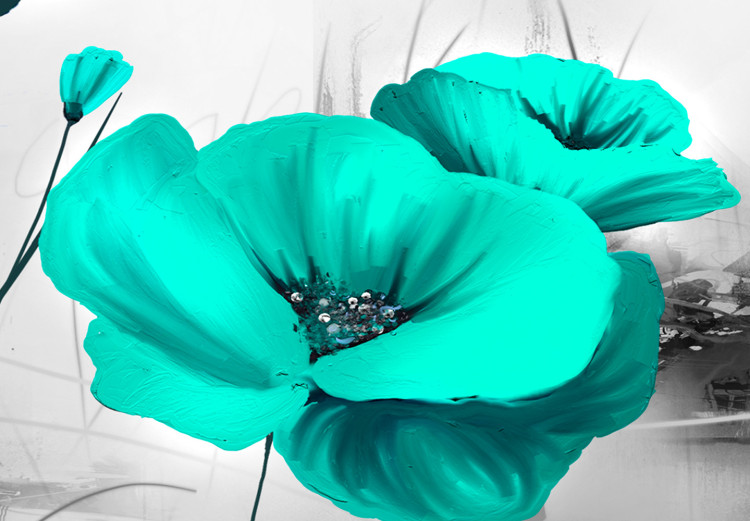 Canvas Art Print Emerald Poppies (1 Part) Narrow 123431 additionalImage 4