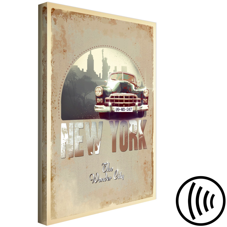 Canvas Print A car from New York - retro-style graphic with the Statue of Liberty 123631 additionalImage 6