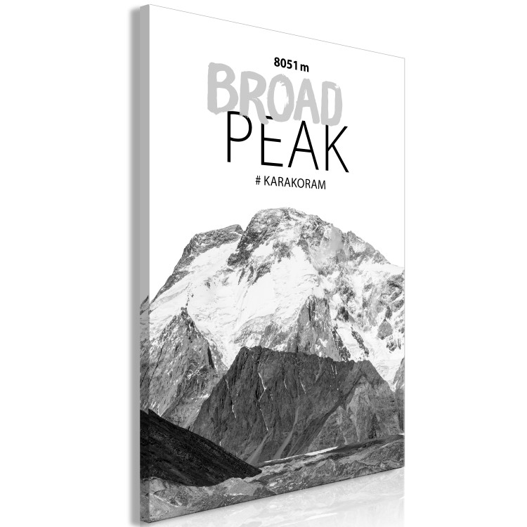 Canvas Print Peak of Broad Peak - photo with the mountain and English inscription 123731 additionalImage 2