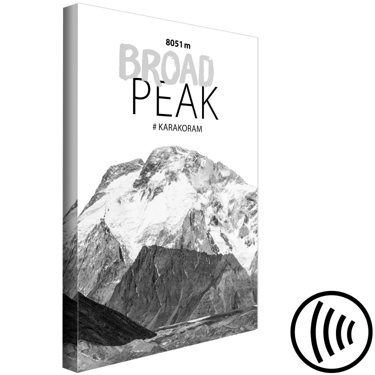 Canvas Print Peak of Broad Peak - photo with the mountain and English inscription 123731 additionalImage 6