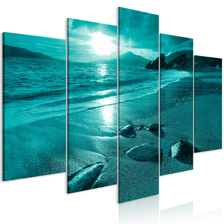 Canvas Print Enchanted Ocean (5 Parts) Wide Turquoise 125031 additionalImage 2