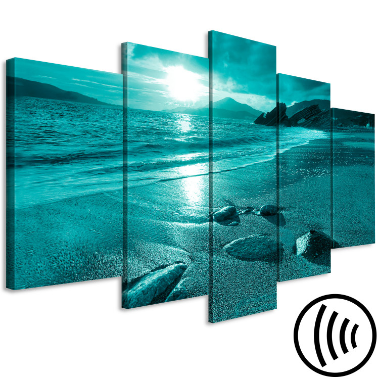 Canvas Print Enchanted Ocean (5 Parts) Wide Turquoise 125031 additionalImage 6