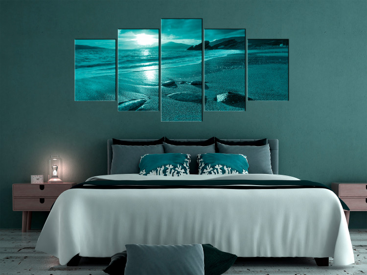 Canvas Print Enchanted Ocean (5 Parts) Wide Turquoise 125031 additionalImage 3
