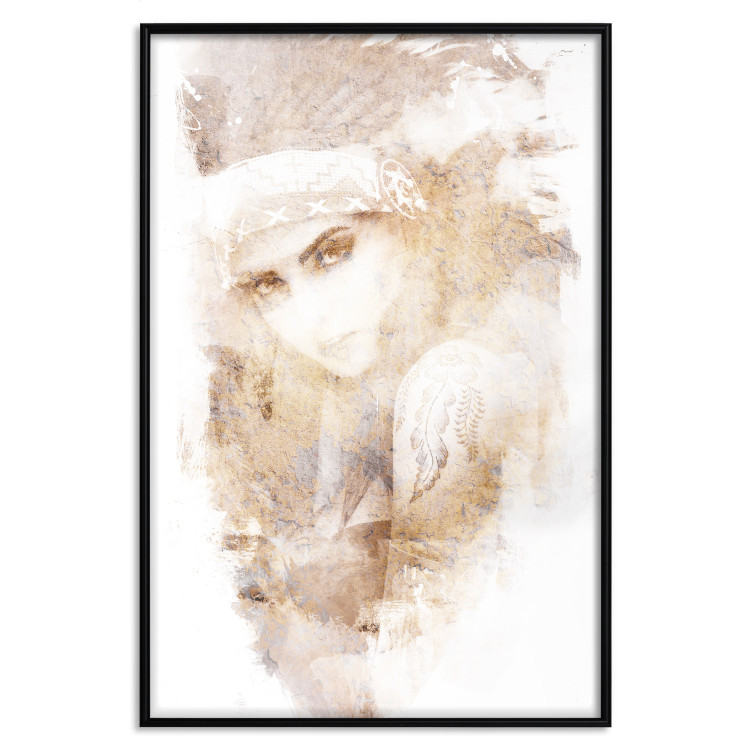 Poster Ethnic Gaze (Beige) - portrait of an ethnic woman 125231 additionalImage 18