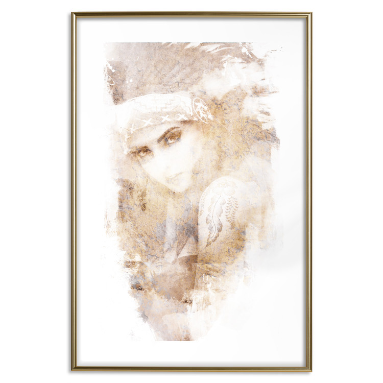 Poster Ethnic Gaze (Beige) - portrait of an ethnic woman 125231 additionalImage 14