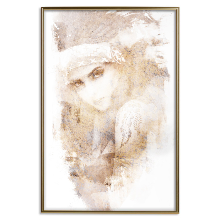 Poster Ethnic Gaze (Beige) - portrait of an ethnic woman 125231 additionalImage 16